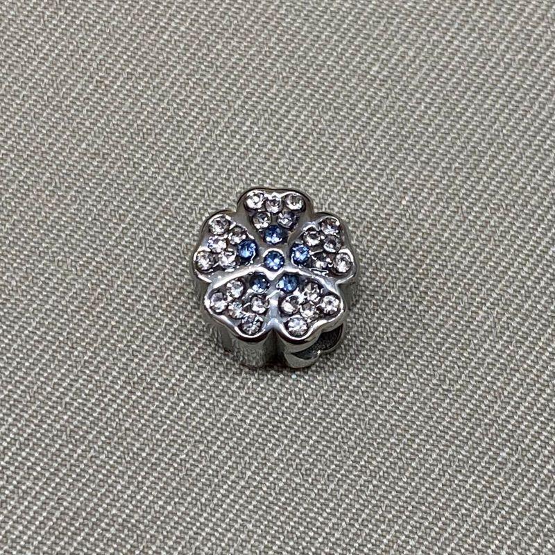 BERLOQUE SEPARADOR FLOR CRAVEJADA CRISTAL/AZUL