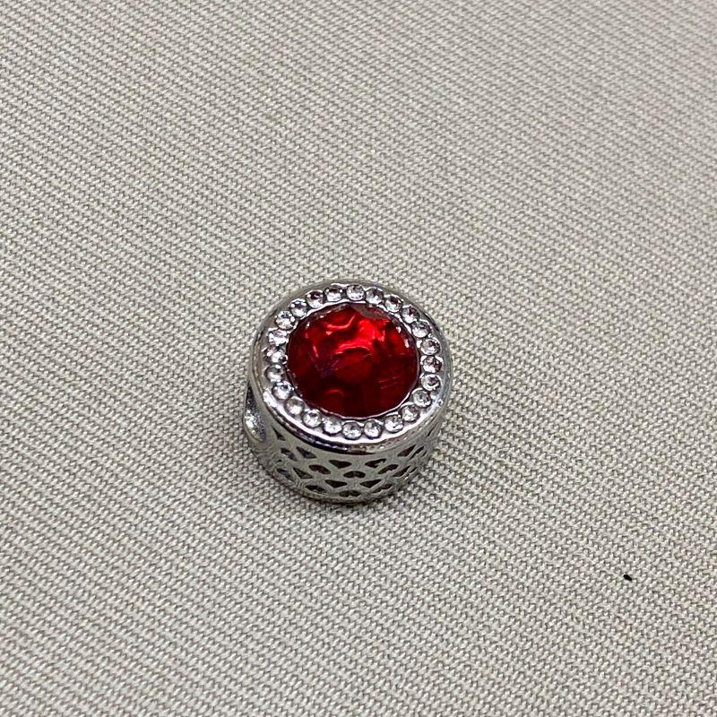 BERLOQUE SEPARADOR REDONDO COM PEDRA VERMELHA