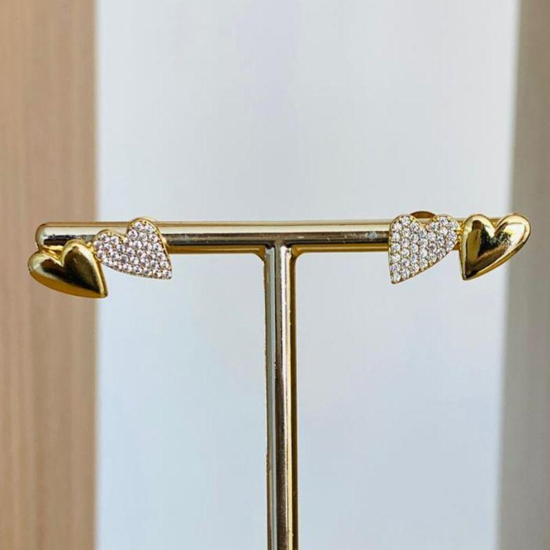 BRINCO 2 CORAÇÕES LISO E CRAVEJADO