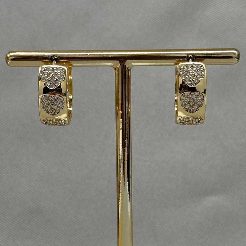 BRINCO ARGOLA CLICK CORAÇÃO CRAVEJADO