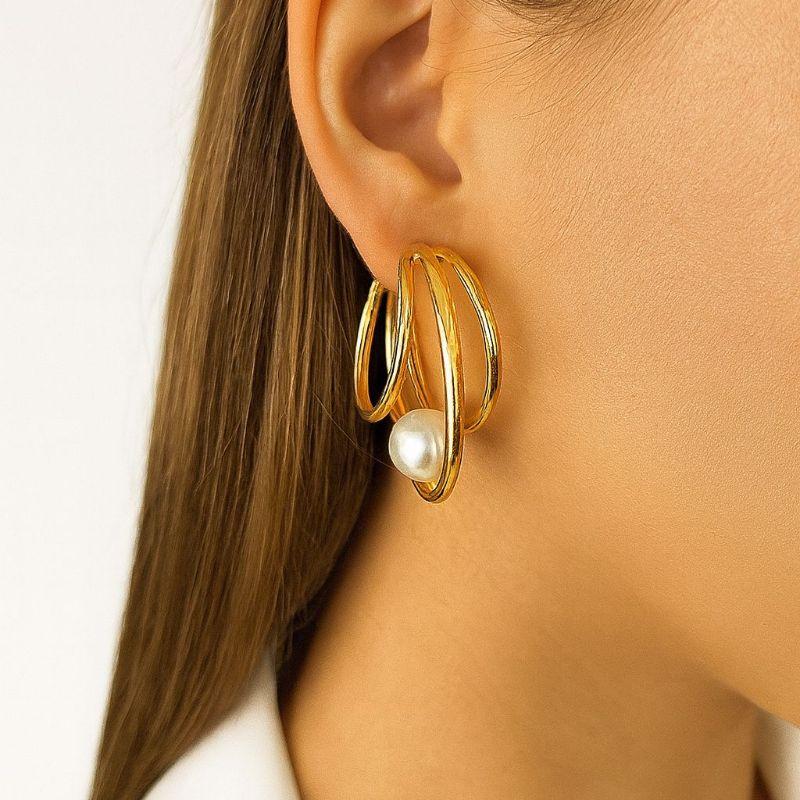 BRINCO ARGOLA COM PEROLA