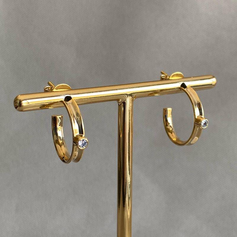 BRINCO ARGOLA COM ZIRCÔNIA