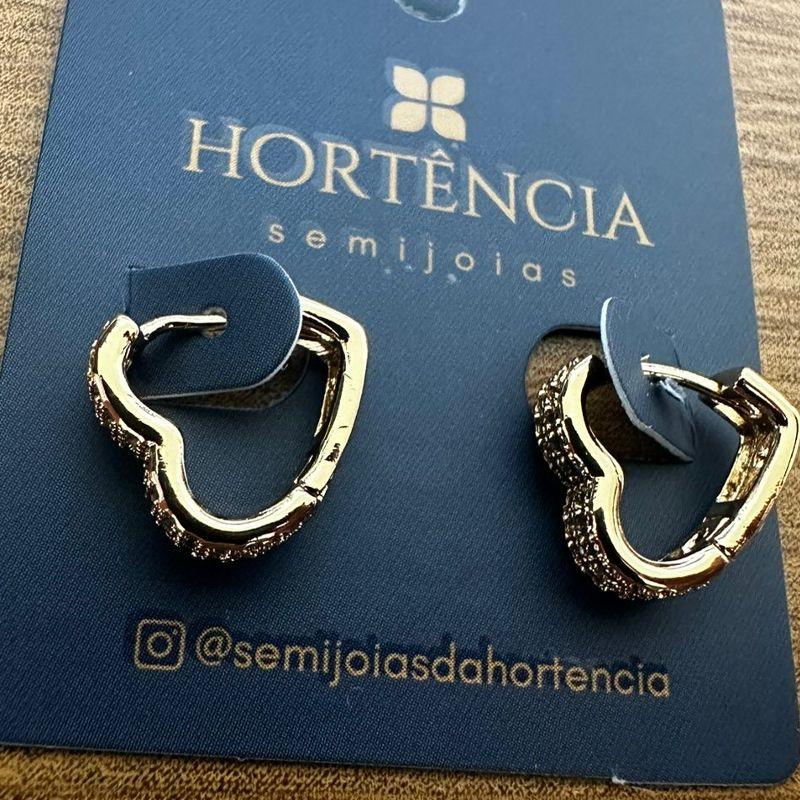 BRINCO ARGOLA CORAÇÃO 2 FILAS CRAVEJADAS