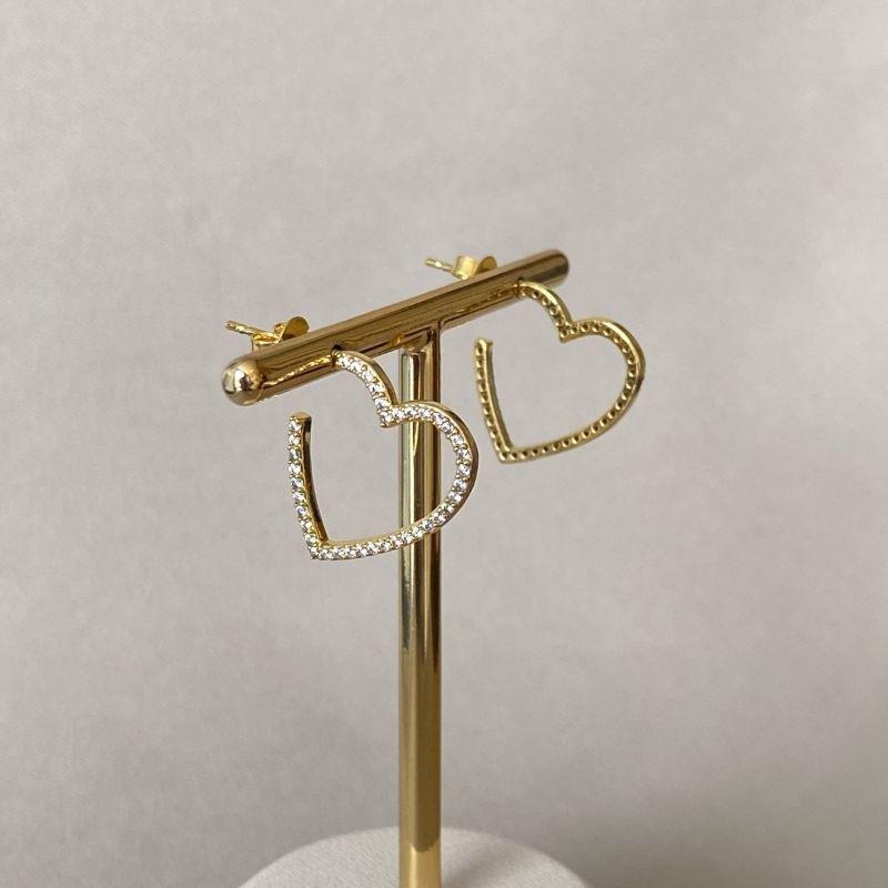 BRINCO ARGOLA. CORAÇÃO CRAVEJADO