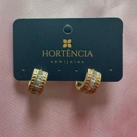 BRINCO ARGOLA DE BAGUETES CRISTAL 