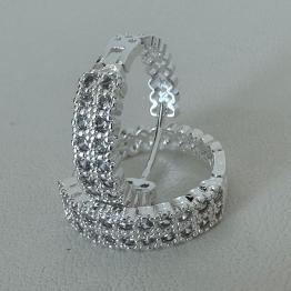 BRINCO ARGOLA GRANDE 2 FILAS CRAVEJADAS