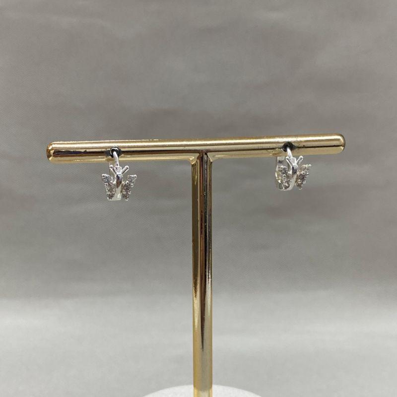 BRINCO ARGOLINHA BORBOLETA CRAVEJADA