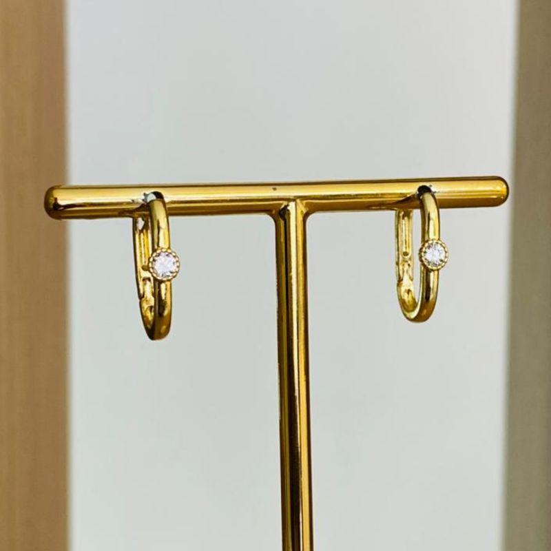 BRINCO ARGOLINHA COM ZIRCONIA