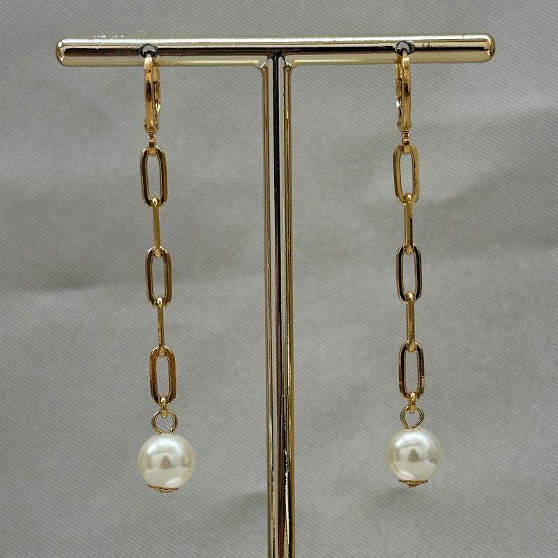 BRINCO ARGOLINHA CORRENTE E PEROLA