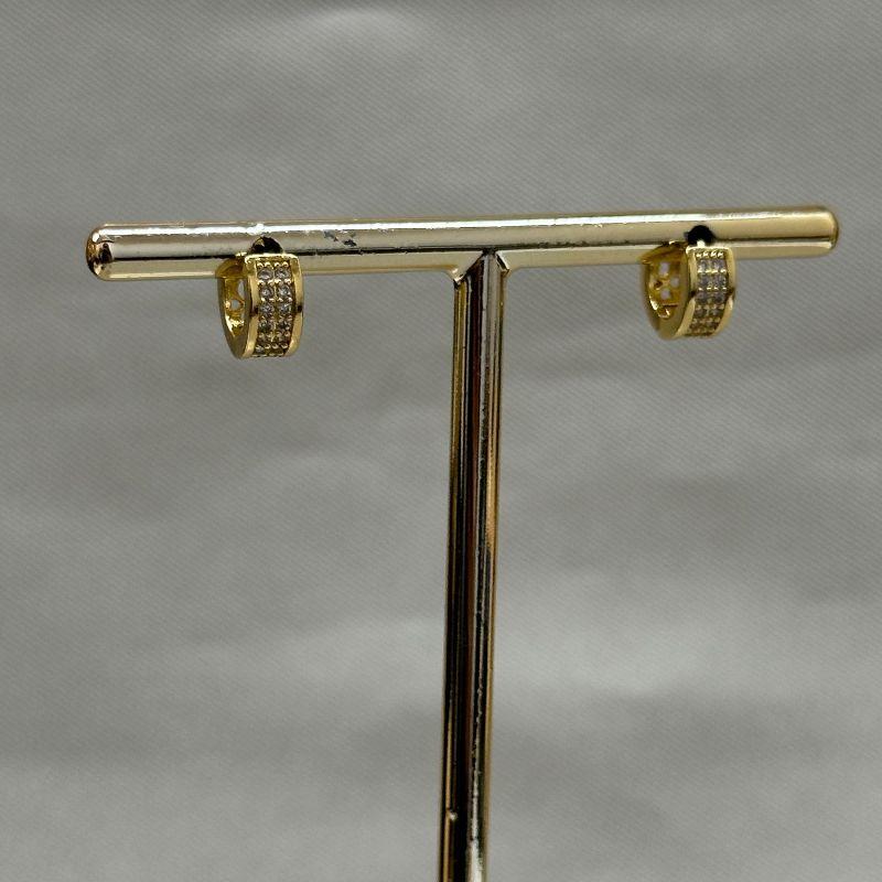 BRINCO ARGOLINHA DUAS FILAS CRAVEJADAS