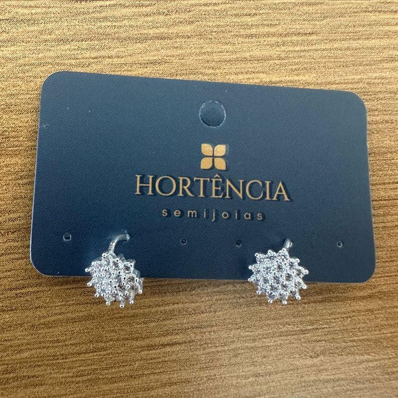 BRINCO ARGOLINHA FLOR CRAVEJADO