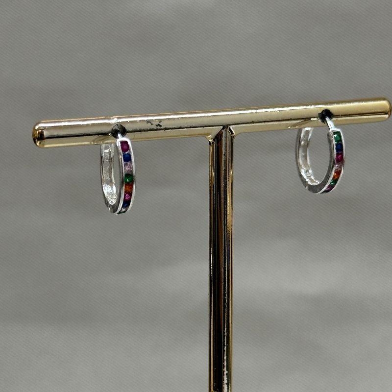 BRINCO ARGOLINHA ZIRCONIA COLORS