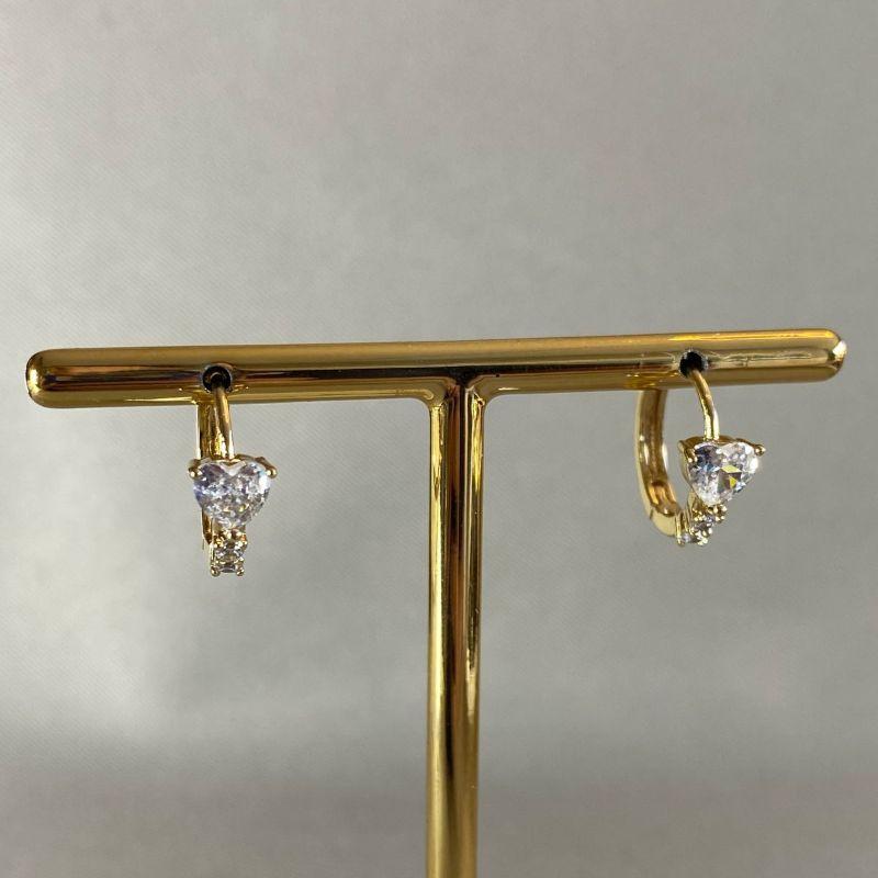 BRINCO ARTICULADO CORAÇÃO ZIRCONIA CRISTAL