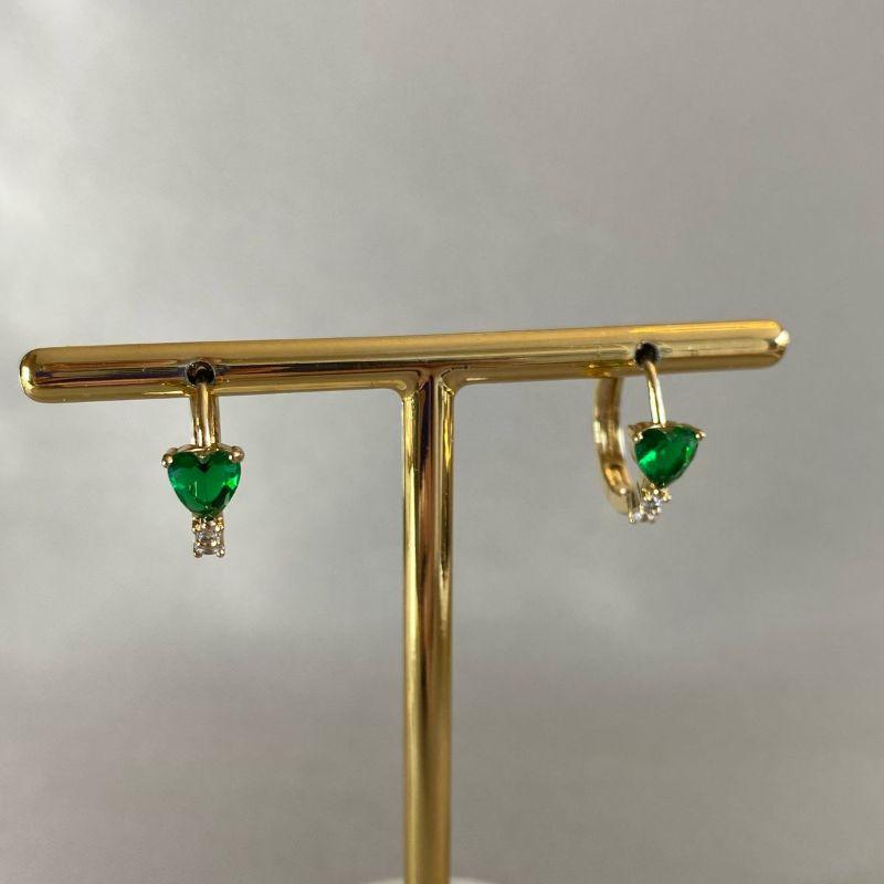 BRINCO ARTICULADO CORAÇÃO ZIRCONIA VERDE