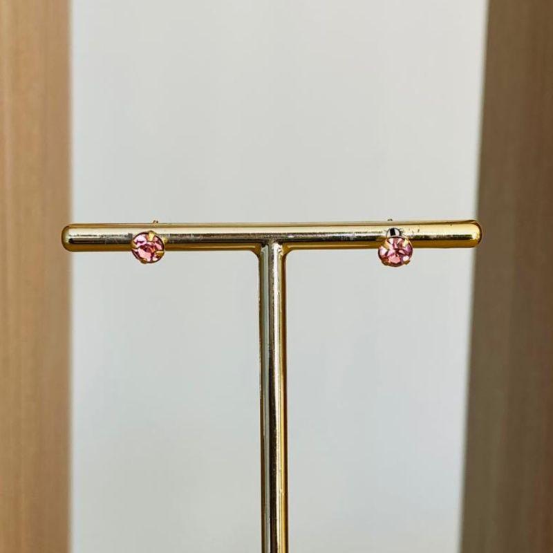 BRINCO BABY PEDRINHA ROSA