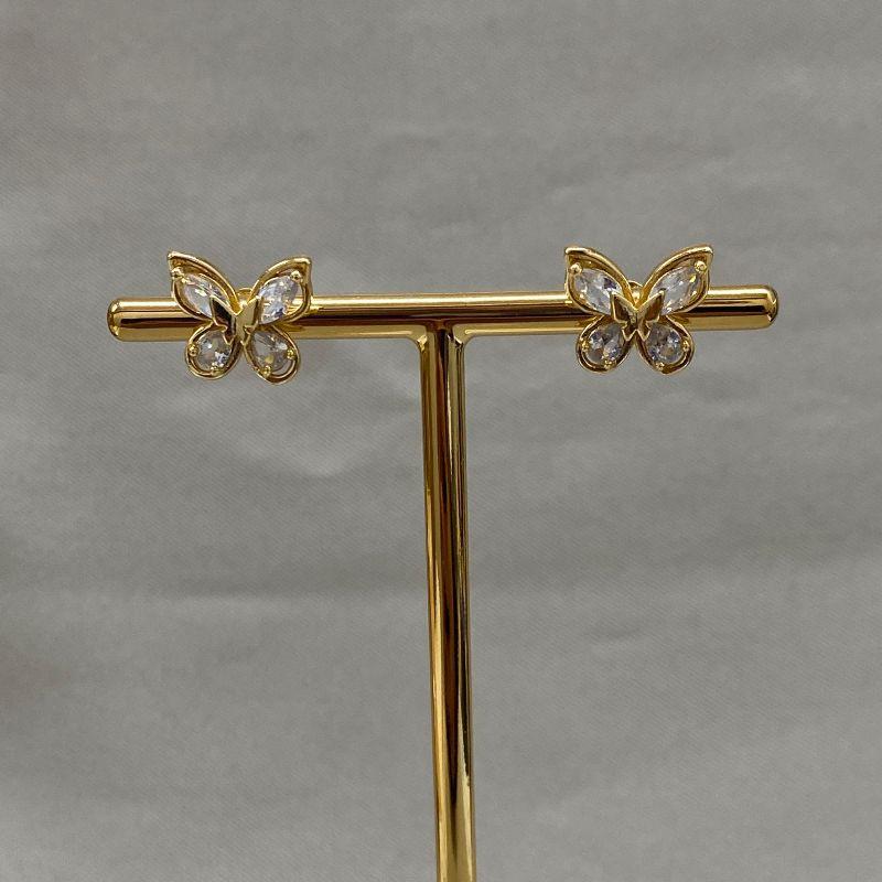 BRINCO BORBOLETA COM ZIRCONIAS