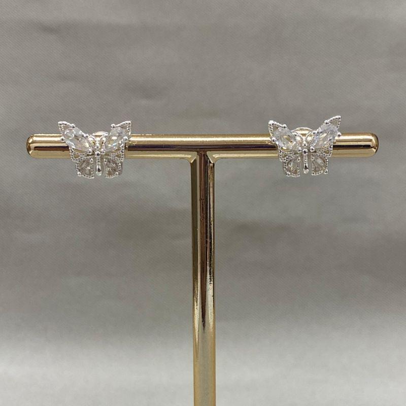 BRINCO BORBOLETA COM ZIRCONIAS