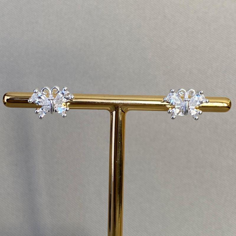 BRINCO BORBOLETA COM ZIRCONIAS