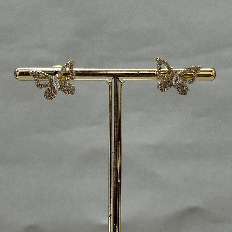 BRINCO BORBOLETA CRAVEJADA