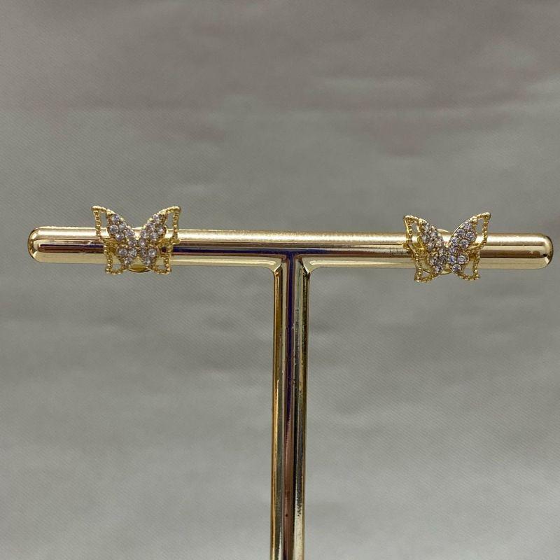 BRINCO BORBOLETA CRAVEJADA