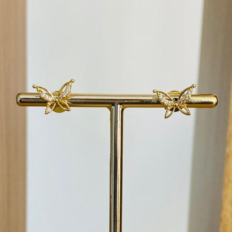 BRINCO BORBOLETA CRAVEJADA