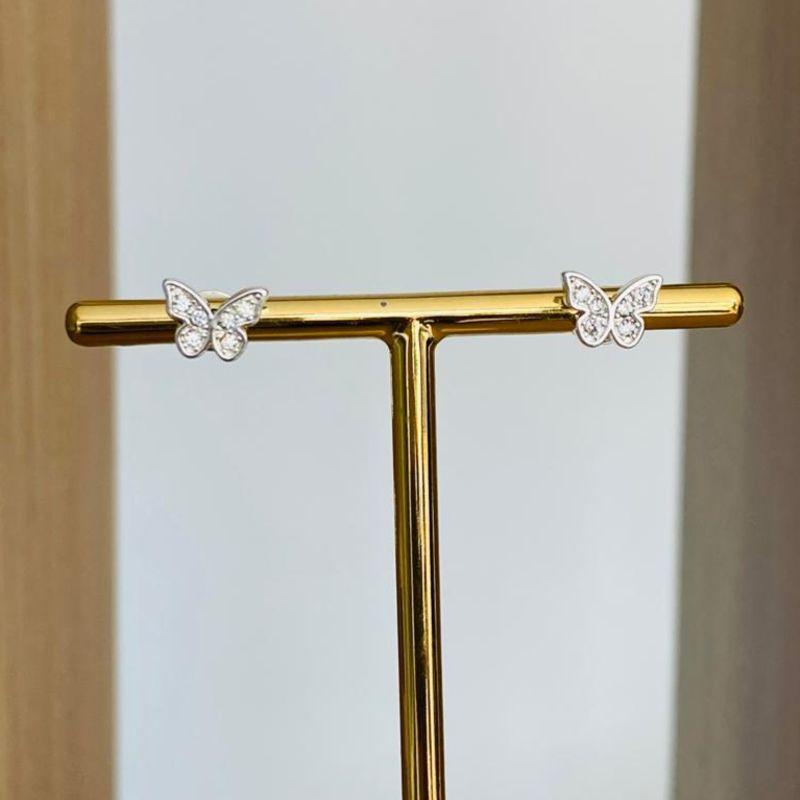 BRINCO BORBOLETA CRAVEJADA