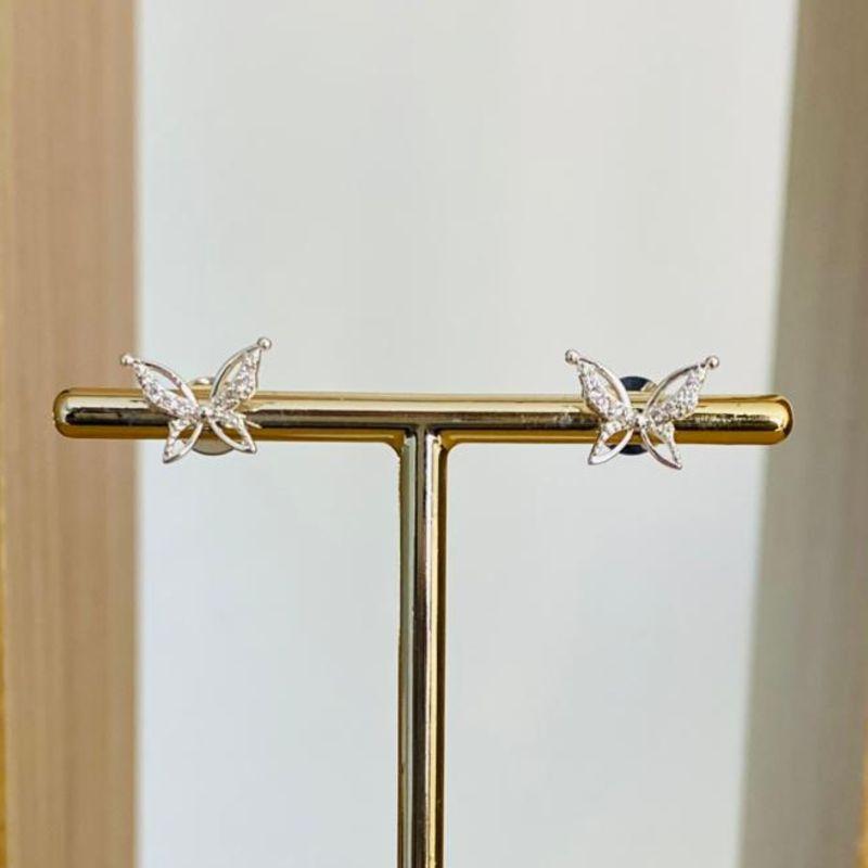 BRINCO BORBOLETA CRAVEJADA