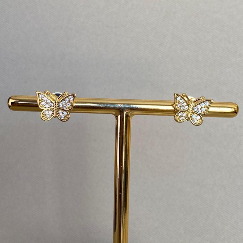 BRINCO BORBOLETA CRAVEJADA