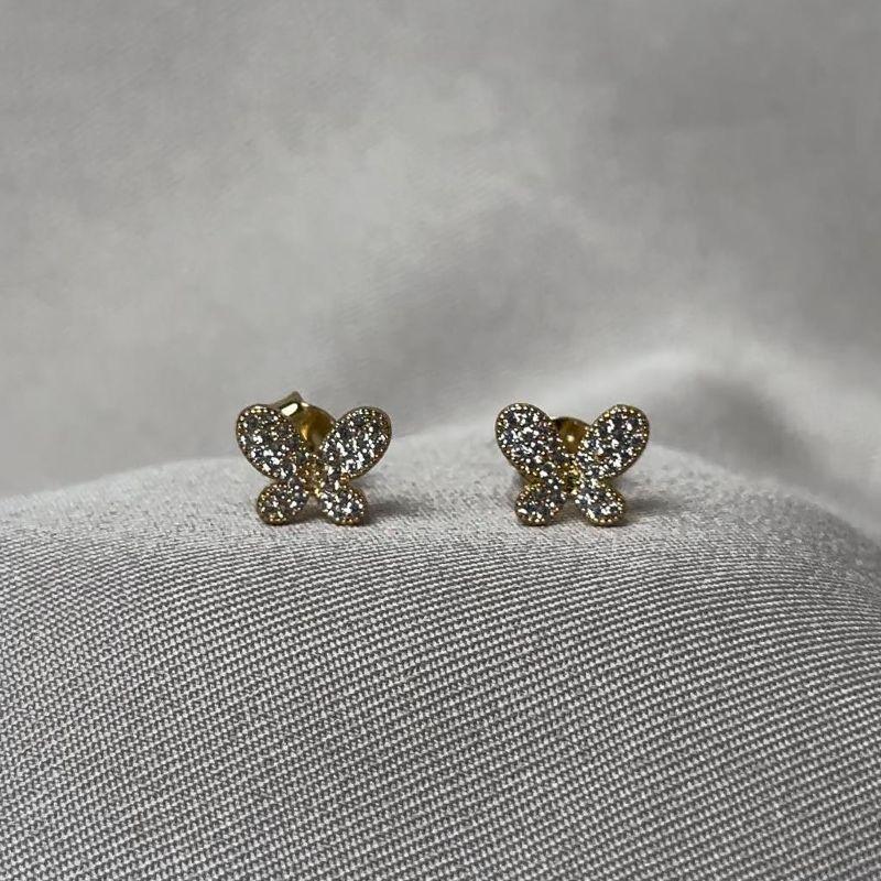 BRINCO BORBOLETA CRAVEJADA