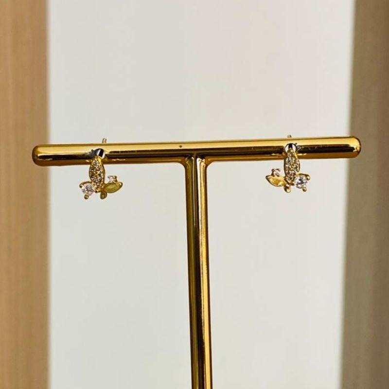 BRINCO BORBOLETA CRAVEJADO