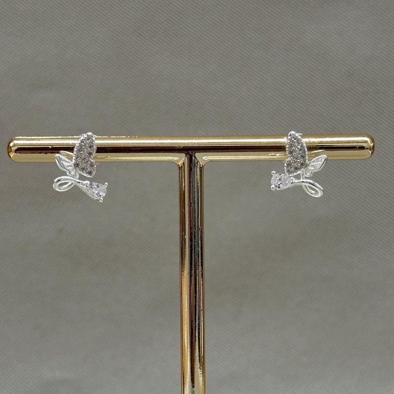 BRINCO BORBOLETA ZIRCONIA