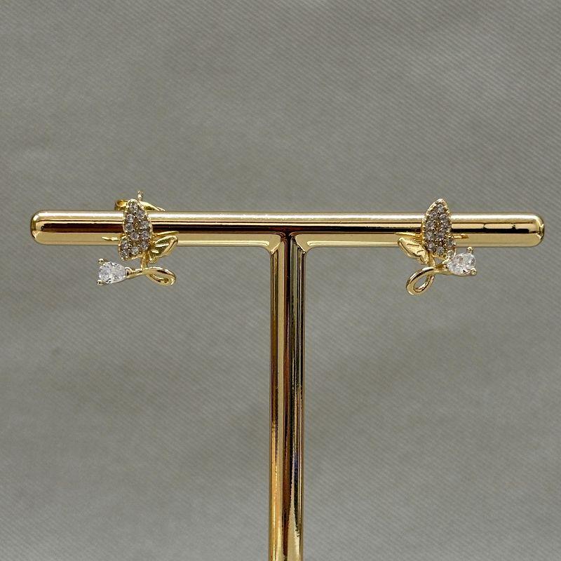 BRINCO BORBOLETA ZIRCONIA