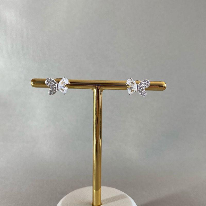 BRINCO BORBOLETA ZIRCONIA