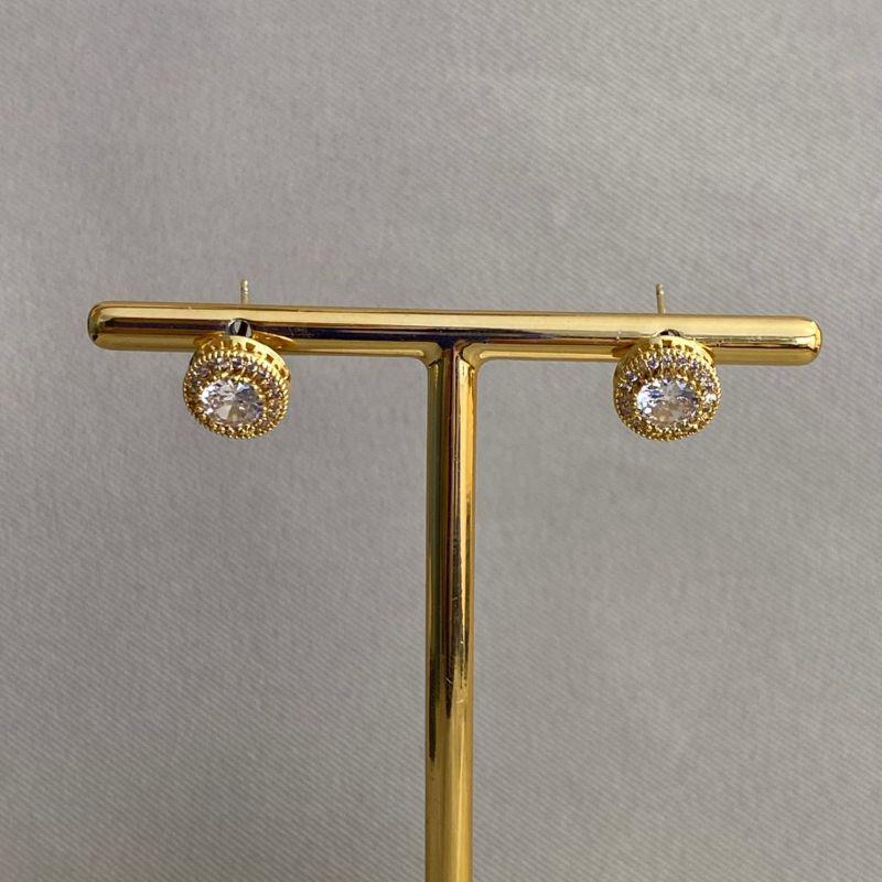 BRINCO BOTÃO CRAVEJADO COM ZIRCONIA