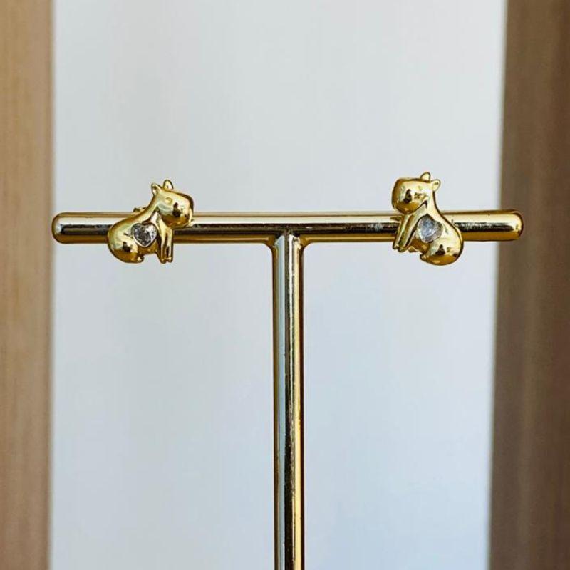 BRINCO CAPIVARA COM ZIRCONIA