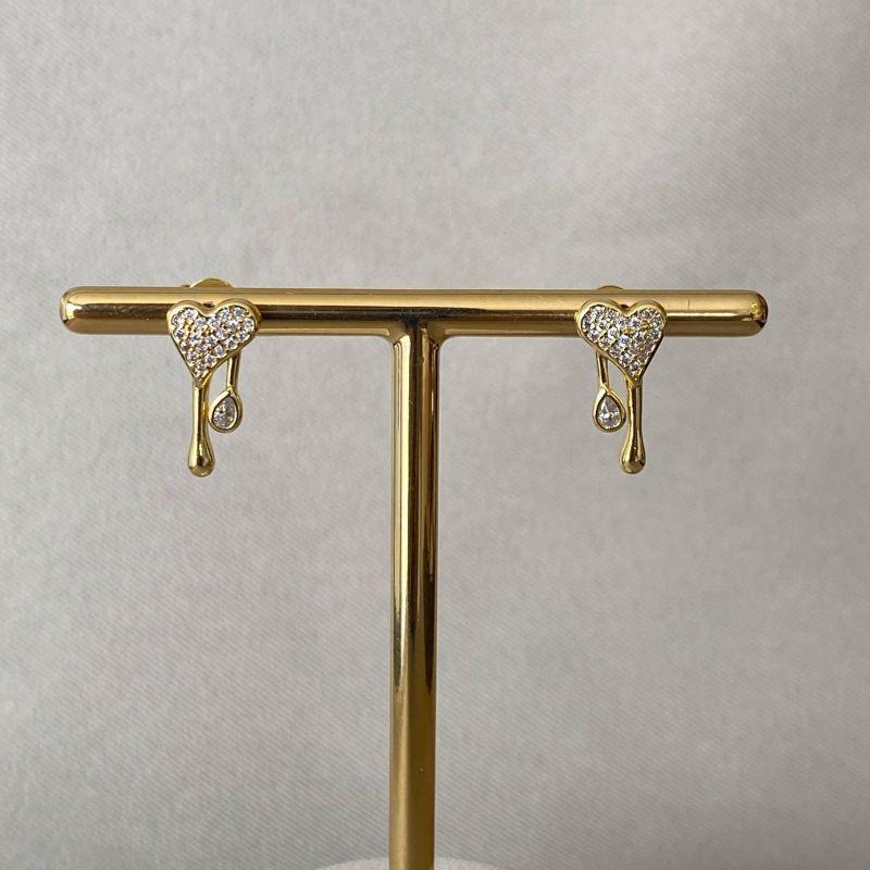 BRINCO CORAÇÃO COM ZIRCONIA 2 PONTAS