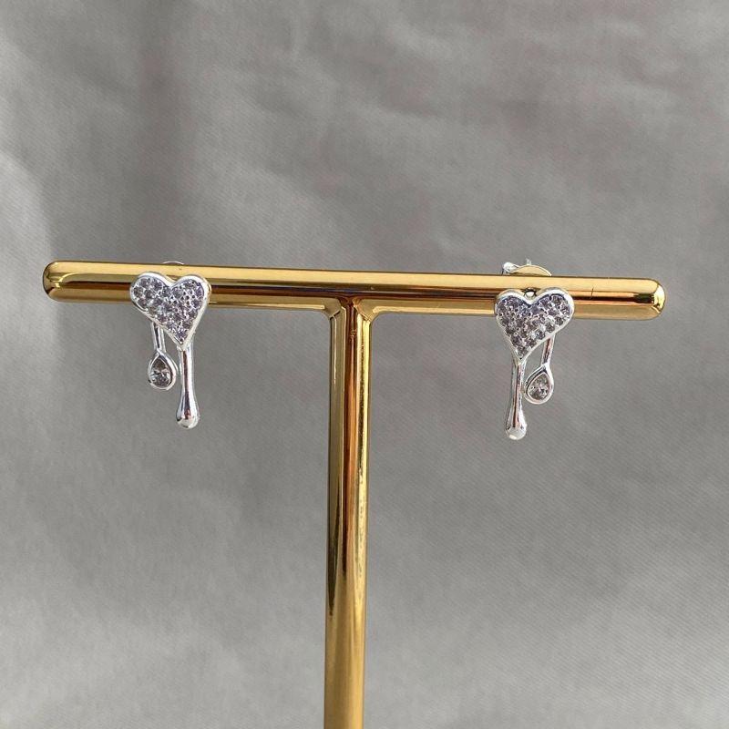 BRINCO CORAÇÃO COM ZIRCONIA 2 PONTAS