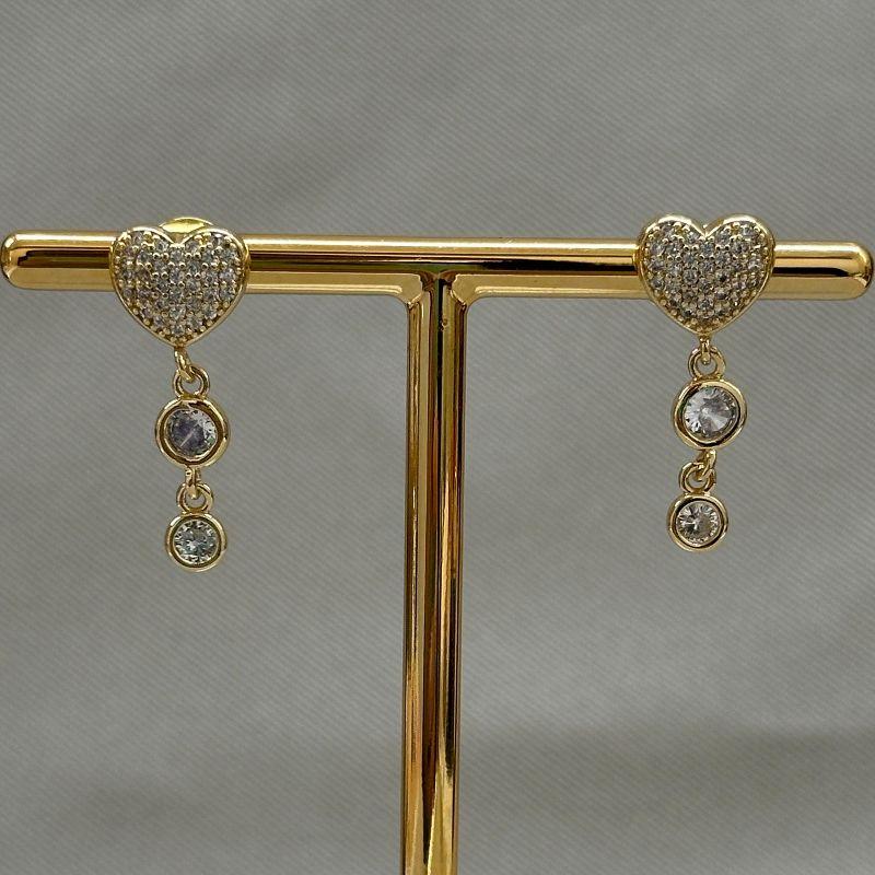 BRINCO CORAÇÃO CRAVEJADO 2 ZIRCONIAS