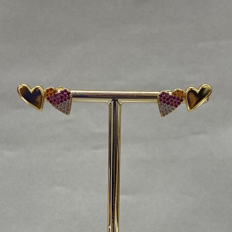 BRINCO CORAÇÃO CRAVEJADO COLORS E LISO