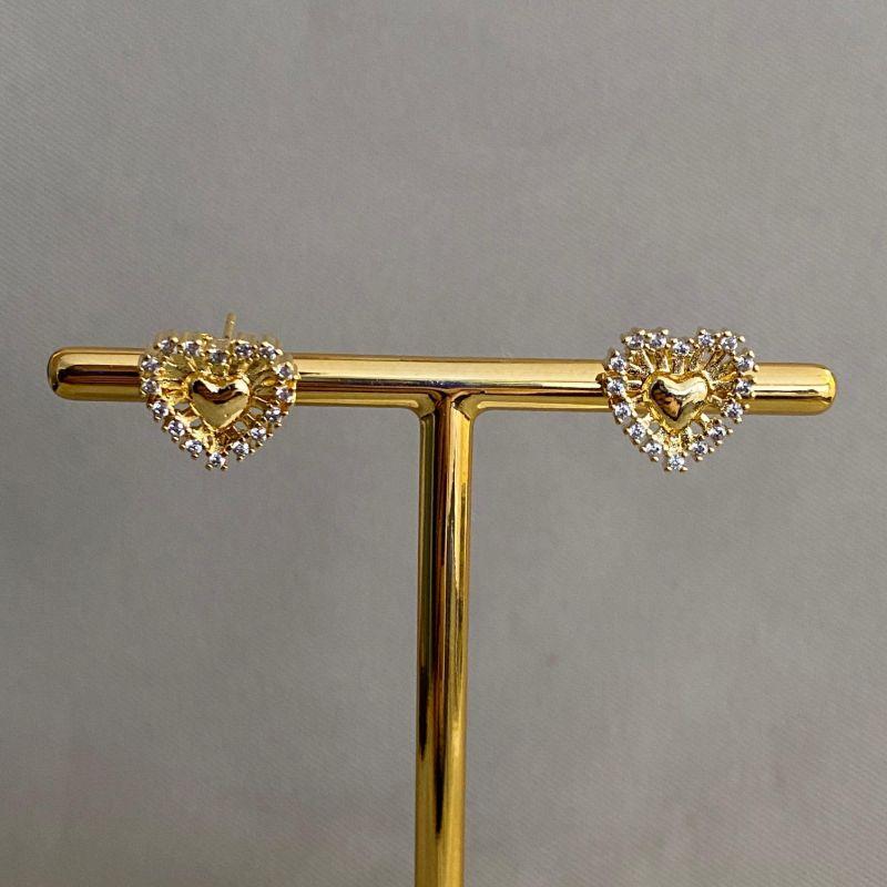 BRINCO CORAÇÃO CRAVEJADO E LISO