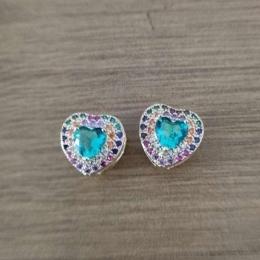 BRINCO CORAÇÃO ZIRCONIAS COLORIDAS