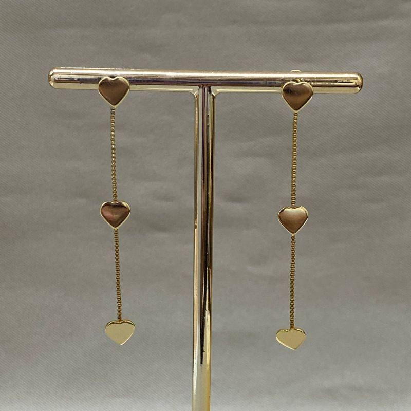 BRINCO CORRENTE VENEZIANA 5CM E CORAÇÕES 5MM