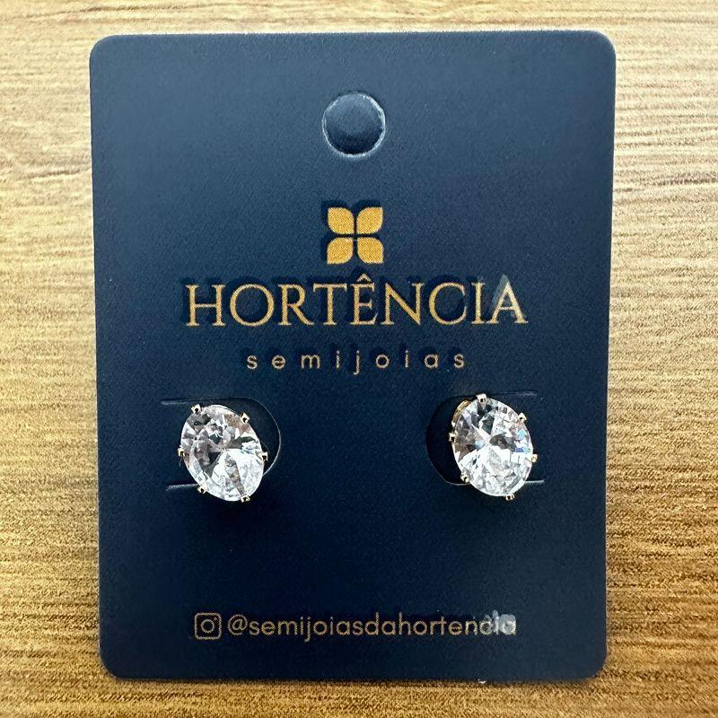 BRINCO DE ZIRCONIA OVAL CRISTAL/4X6MM