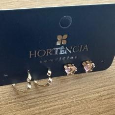 BRINCO DUPA ARG CORAÇÃO LAMINADO MINI/CORAÇÃO ZIRC ROSA