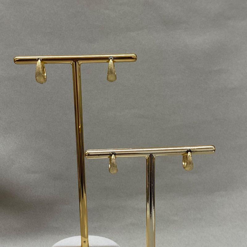 BRINCO DUPLA ARGOLA CLICK COM EFEITO CRAQUELADO 11MM/9MM