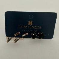 BRINCO DUPLA ARGOLA ESTRELA/ZIRCONIA CARRÉ 6MM