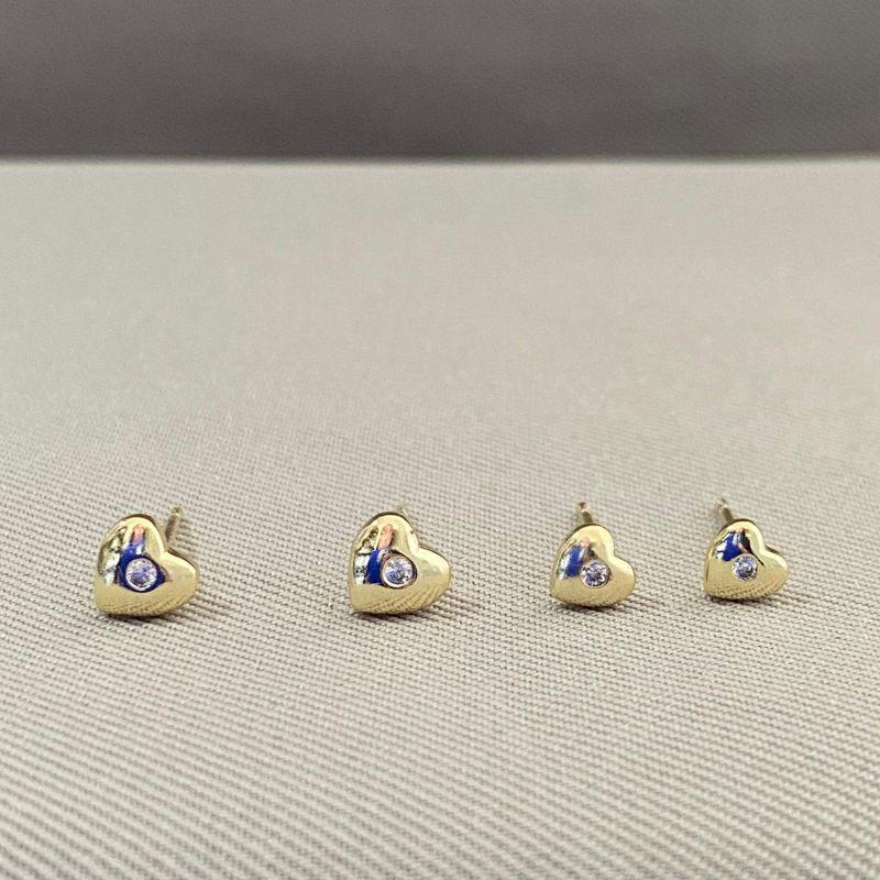 BRINCO DUPLA CORAÇÕES COM ZIRCONIA