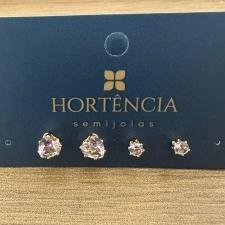 BRINCO DUPLA PONTO DE LUZ E CORAÇÃO ROSA