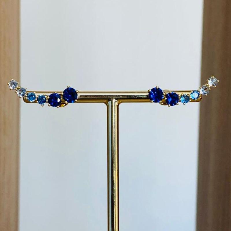 BRINCO EARCUFF ZIRCONIAS AZUIS