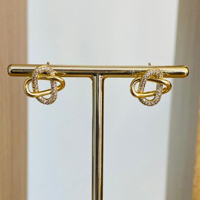 BRINCO ENTRELAÇADO LISO E CRAVEJADO